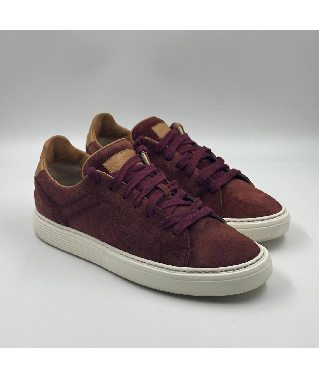 BRUNELLO CUCINELLI Коричневые замшевые низкие кроссовки / кеды, фото 6