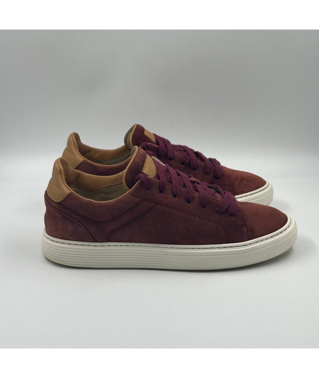 BRUNELLO CUCINELLI Коричневые замшевые низкие кроссовки / кеды, фото 2