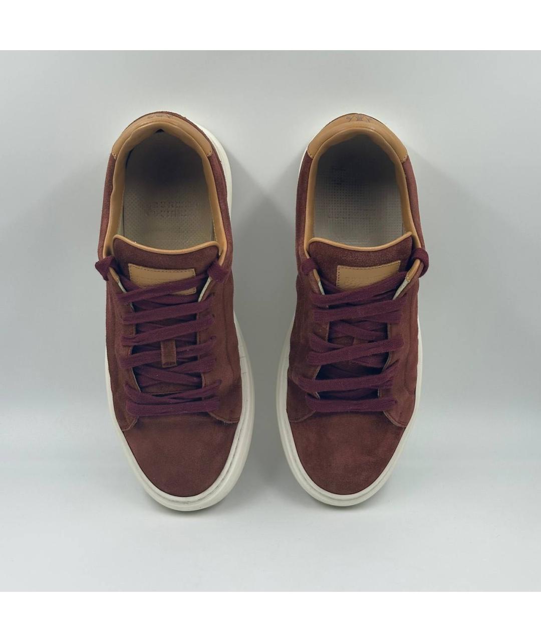 BRUNELLO CUCINELLI Коричневые замшевые низкие кроссовки / кеды, фото 3