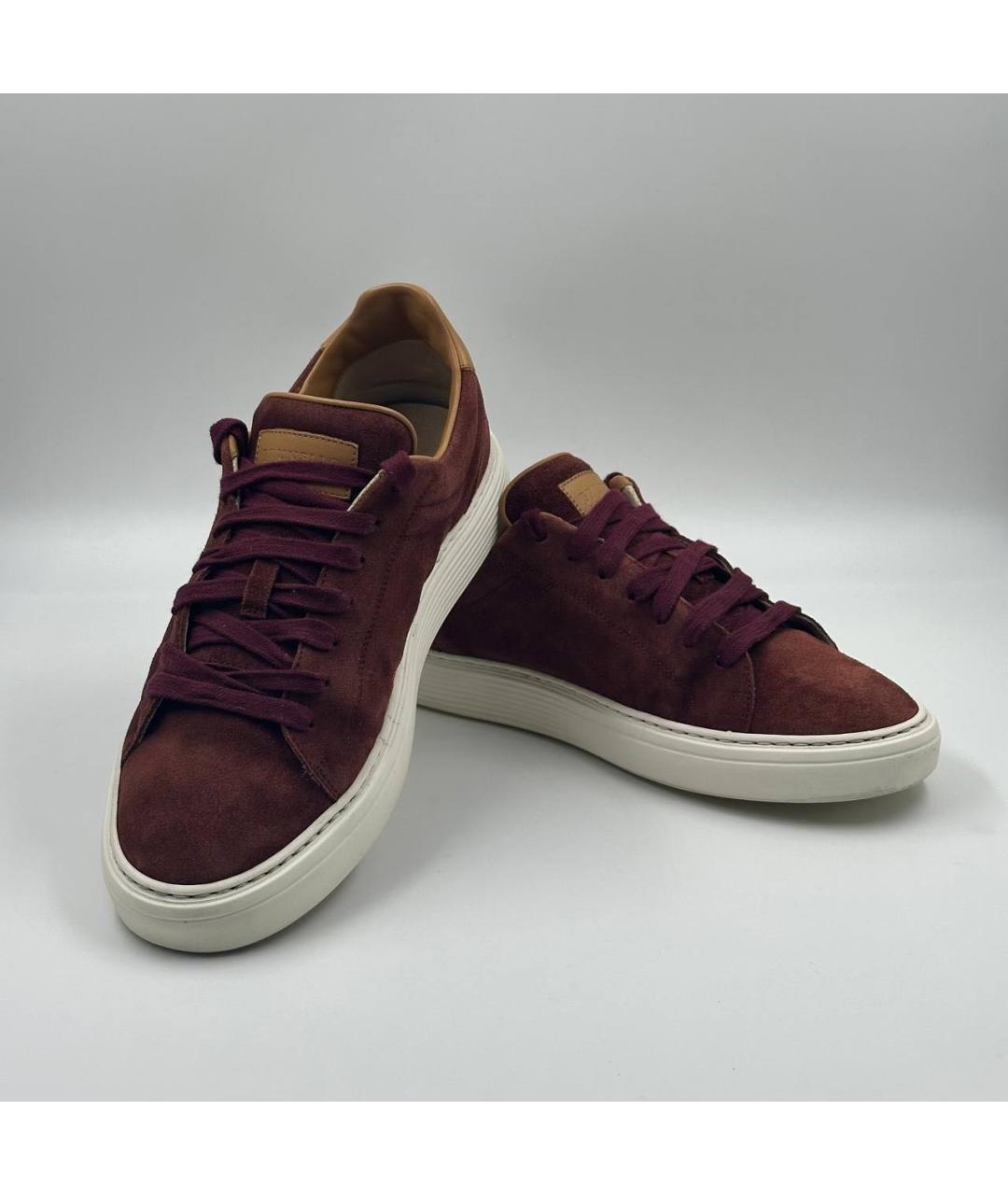 BRUNELLO CUCINELLI Коричневые замшевые низкие кроссовки / кеды, фото 4