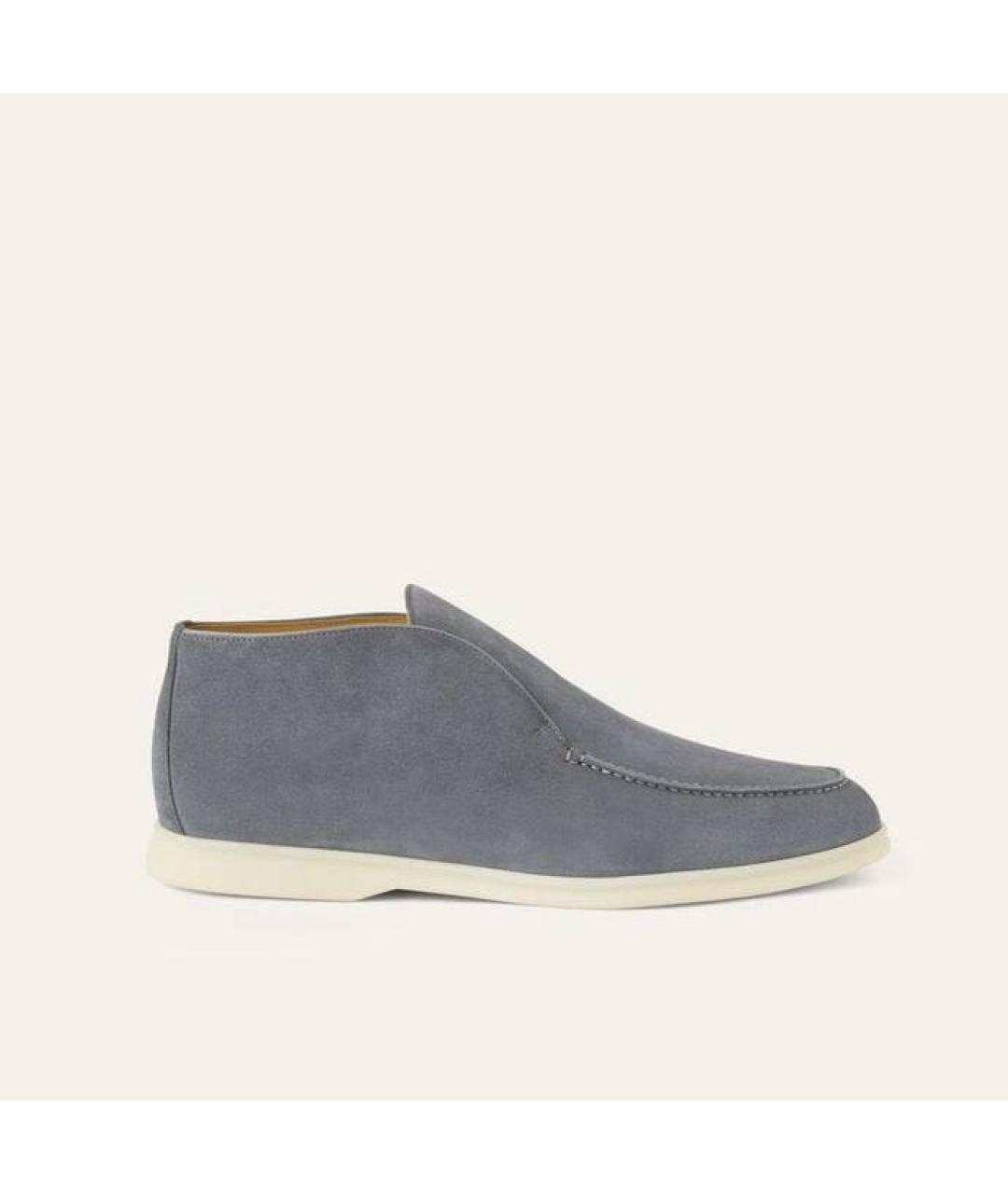 LORO PIANA Серые замшевые лоферы, фото 6