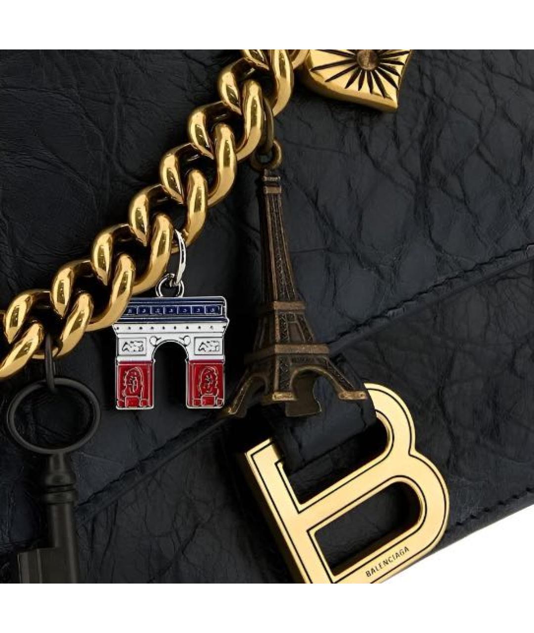 BALENCIAGA Черная кожаная сумка через плечо, фото 4