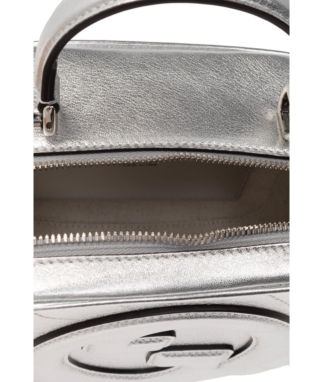 GUCCI Серебряная кожаная сумка через плечо, фото 4
