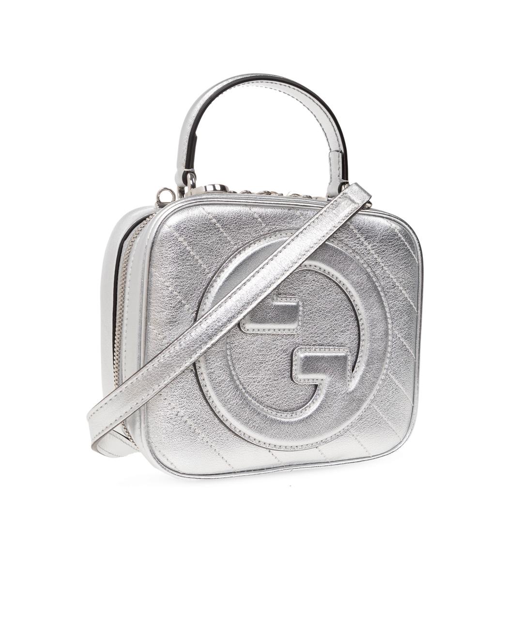GUCCI Серебряная кожаная сумка через плечо, фото 2