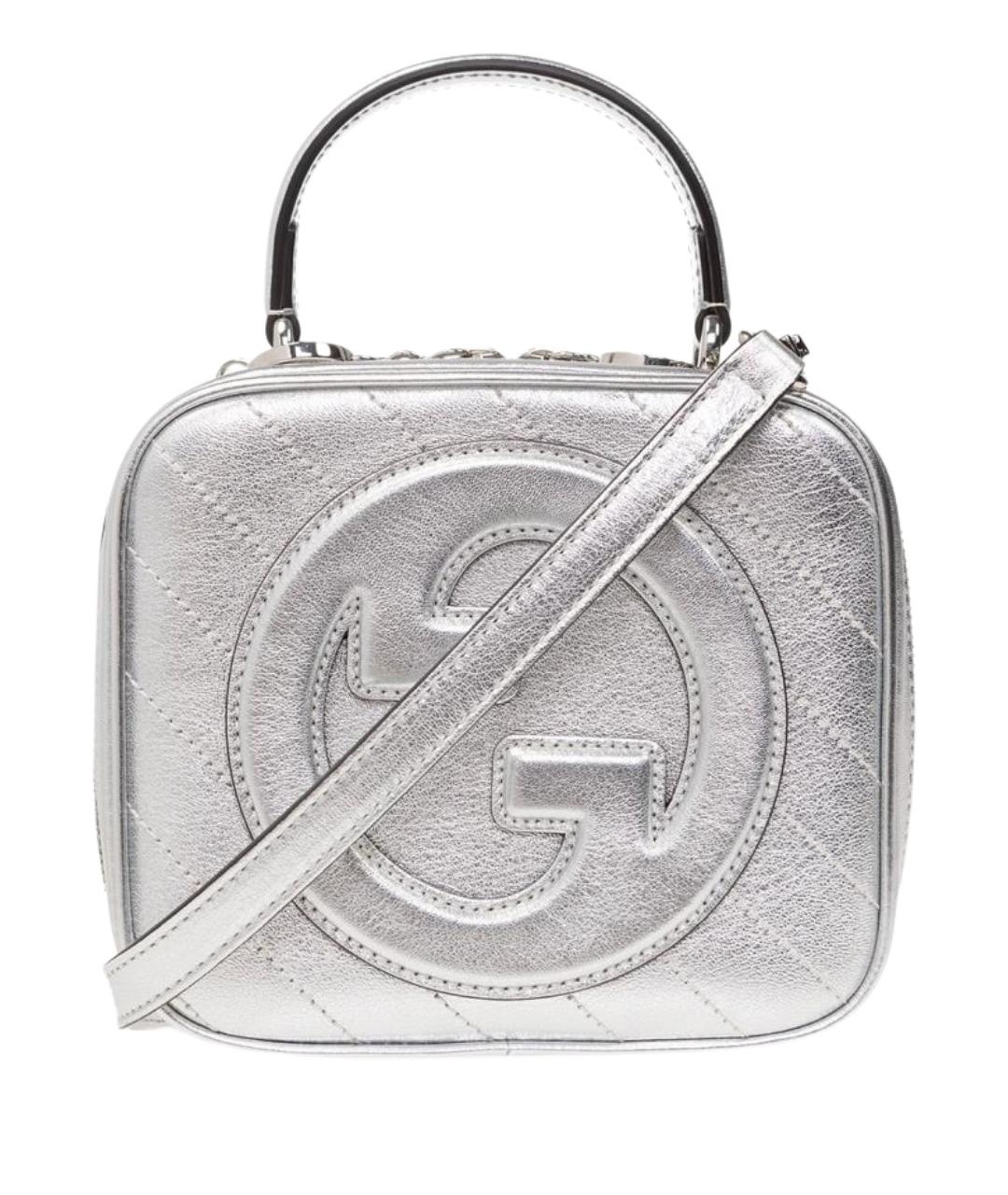 GUCCI Серебряная кожаная сумка через плечо, фото 1