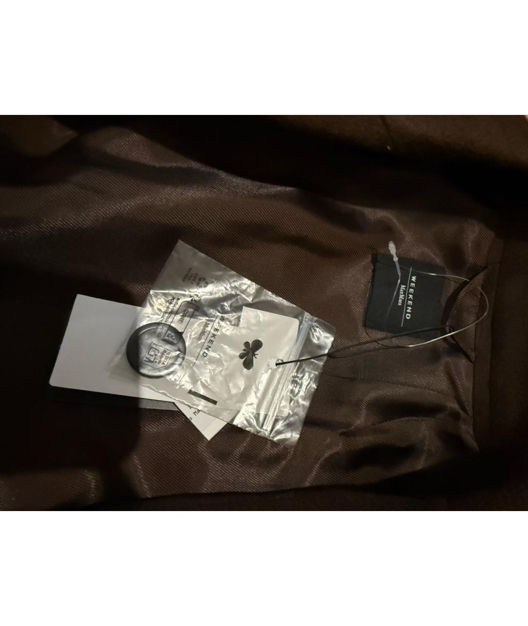 WEEKEND MAX MARA Коричневое шерстяное пальто, фото 3