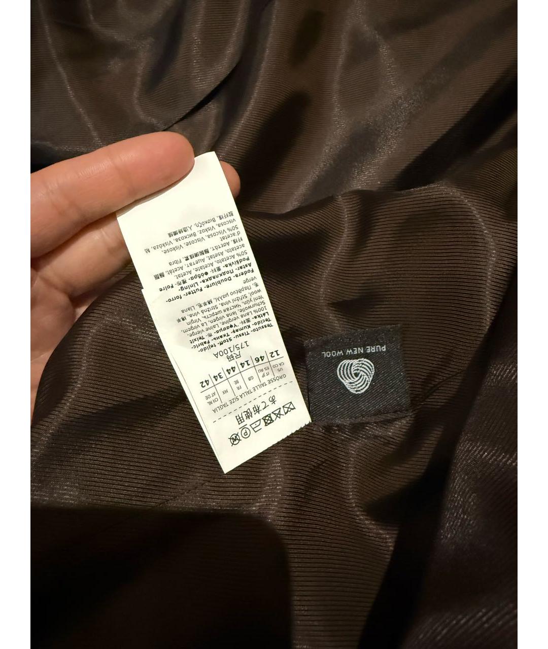 WEEKEND MAX MARA Коричневое шерстяное пальто, фото 7