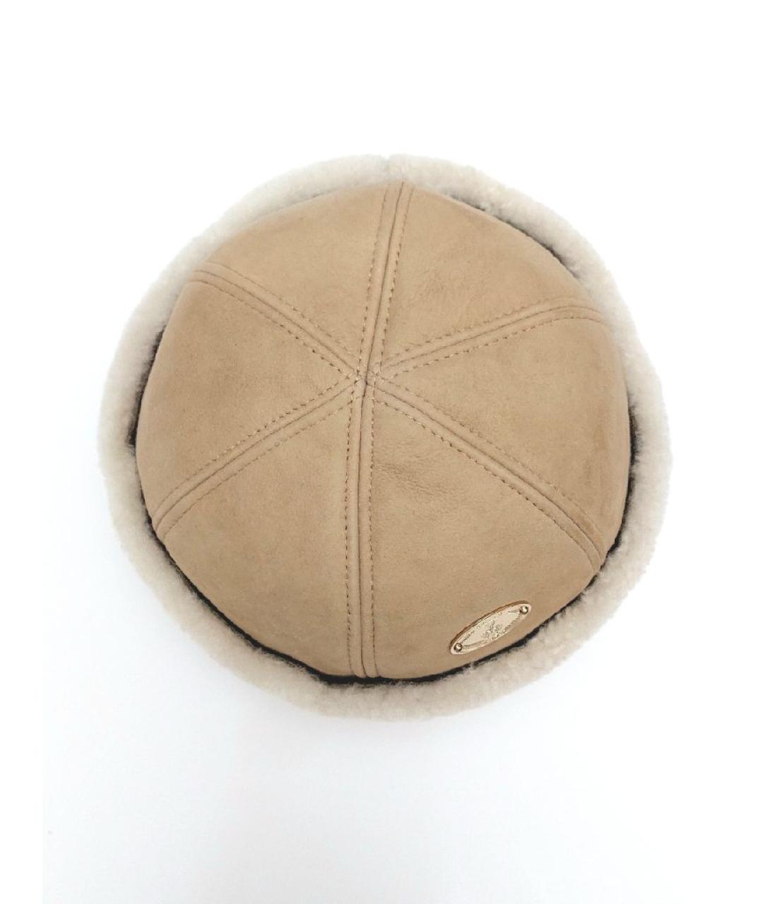 BALLY Бежевая кожаная шапка, фото 2