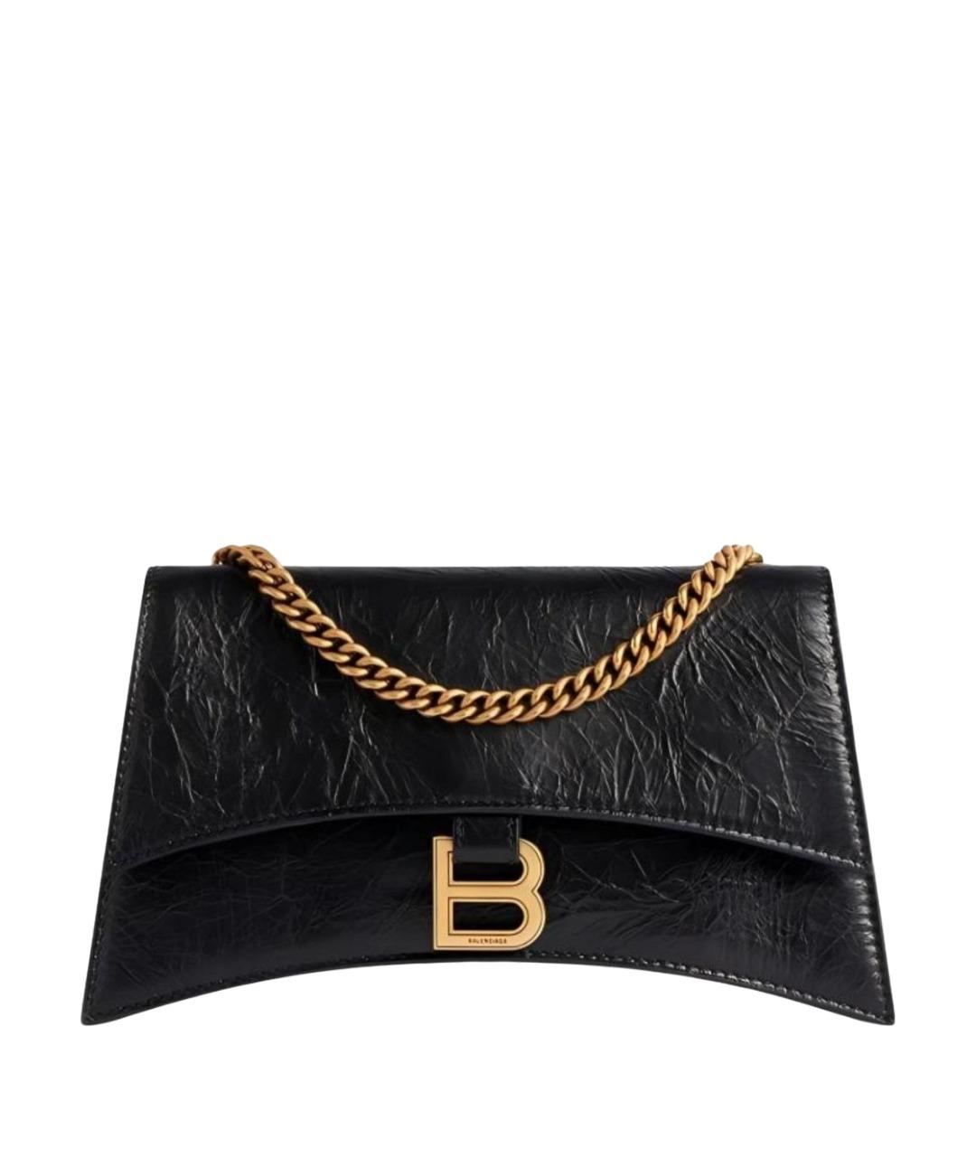 BALENCIAGA Черная кожаная сумка через плечо, фото 1