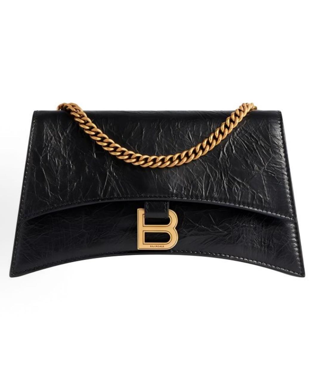 BALENCIAGA Черная кожаная сумка через плечо, фото 5