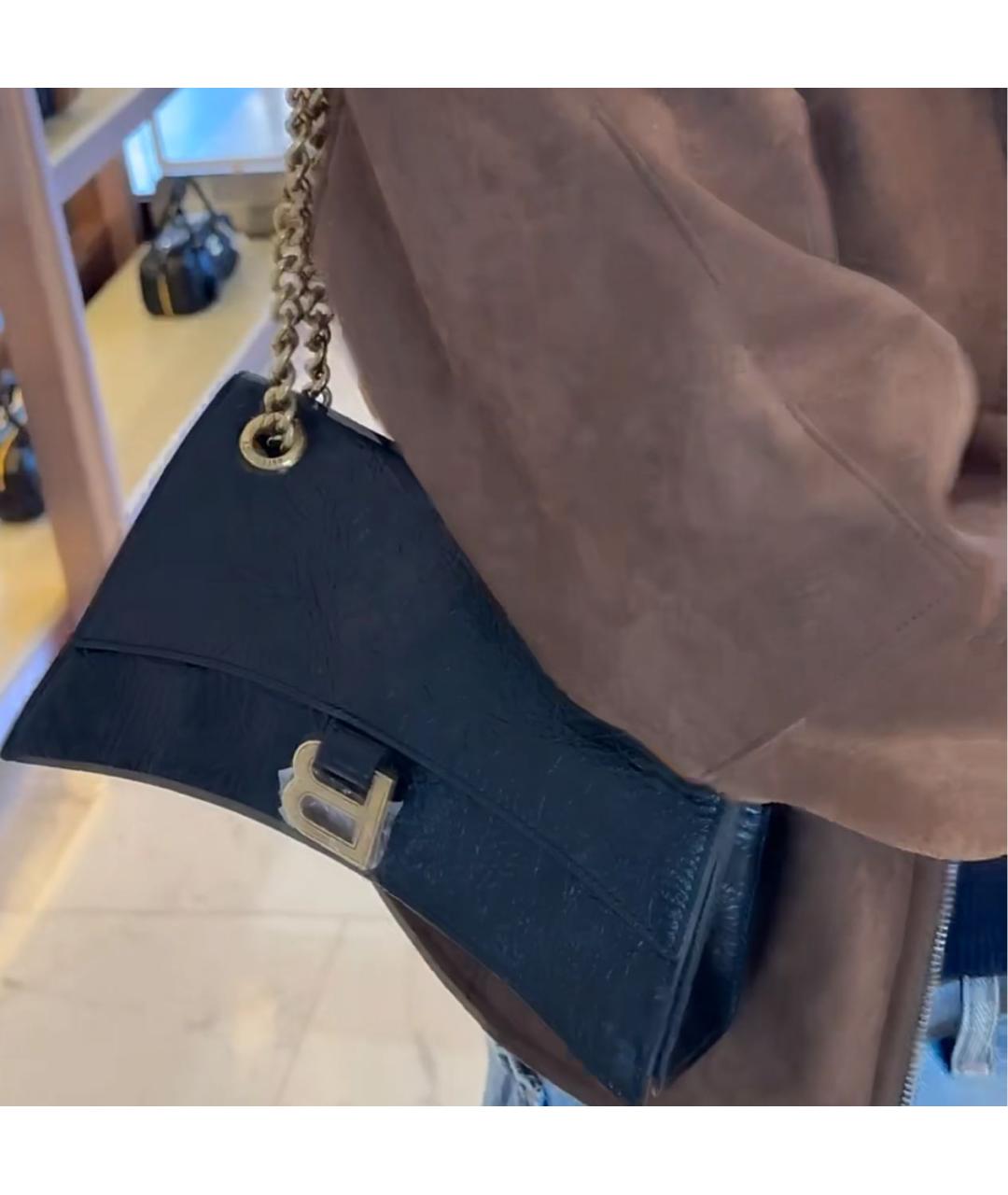 BALENCIAGA Черная кожаная сумка через плечо, фото 4