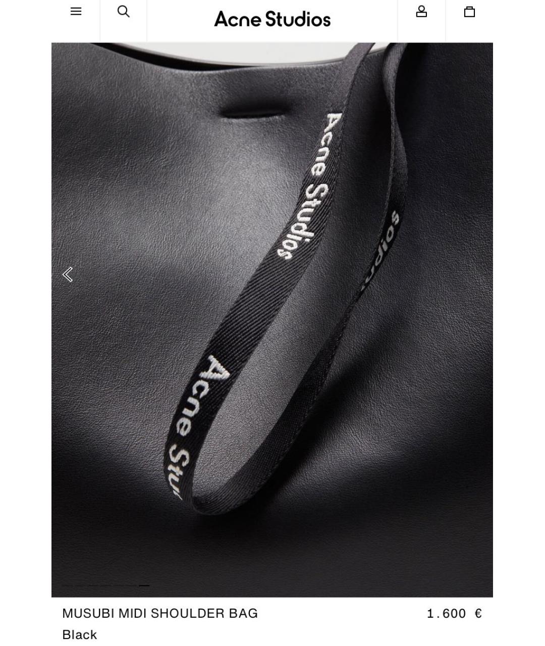 ACNE STUDIOS Черная кожаная сумка через плечо, фото 4