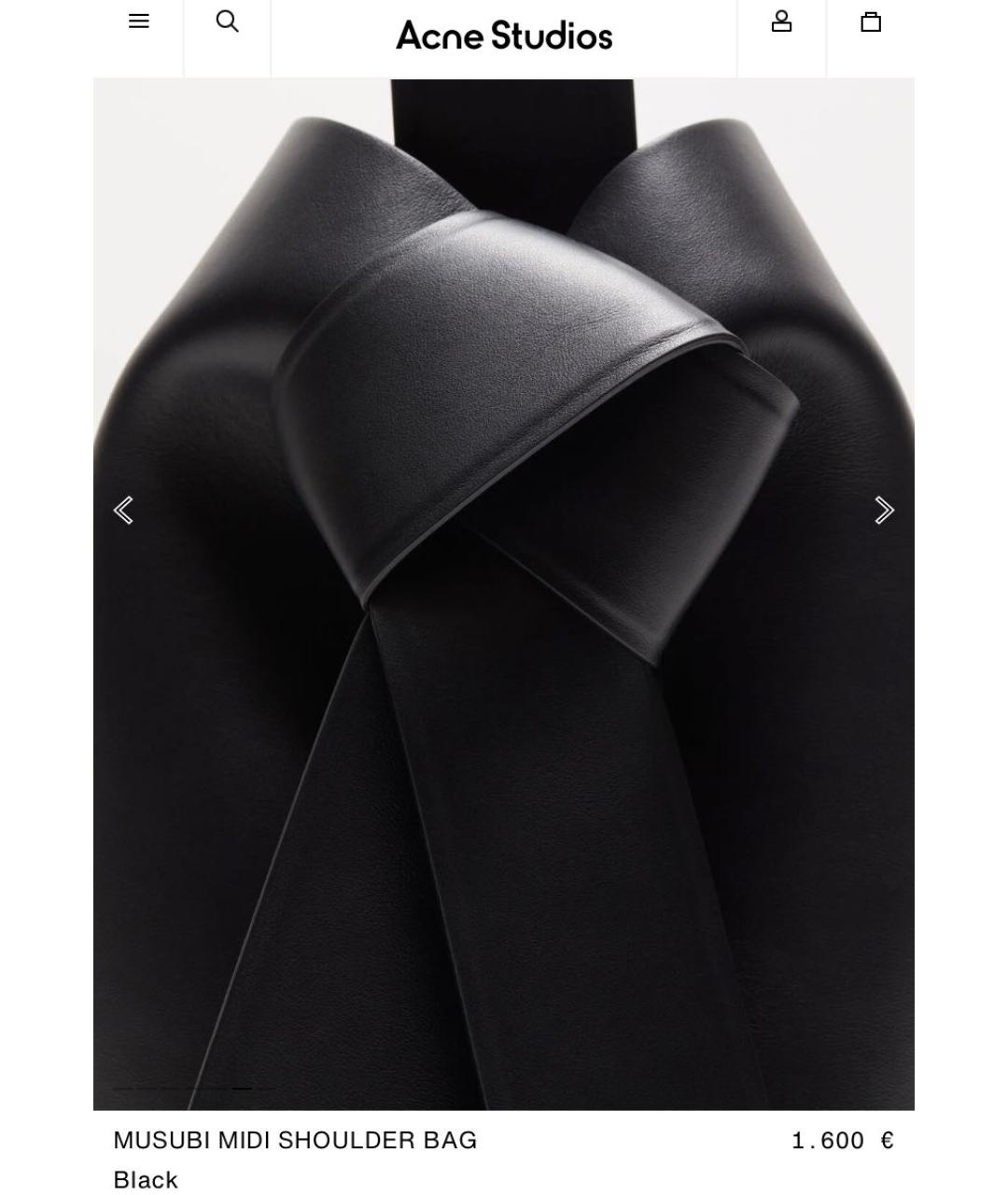 ACNE STUDIOS Черная кожаная сумка через плечо, фото 5