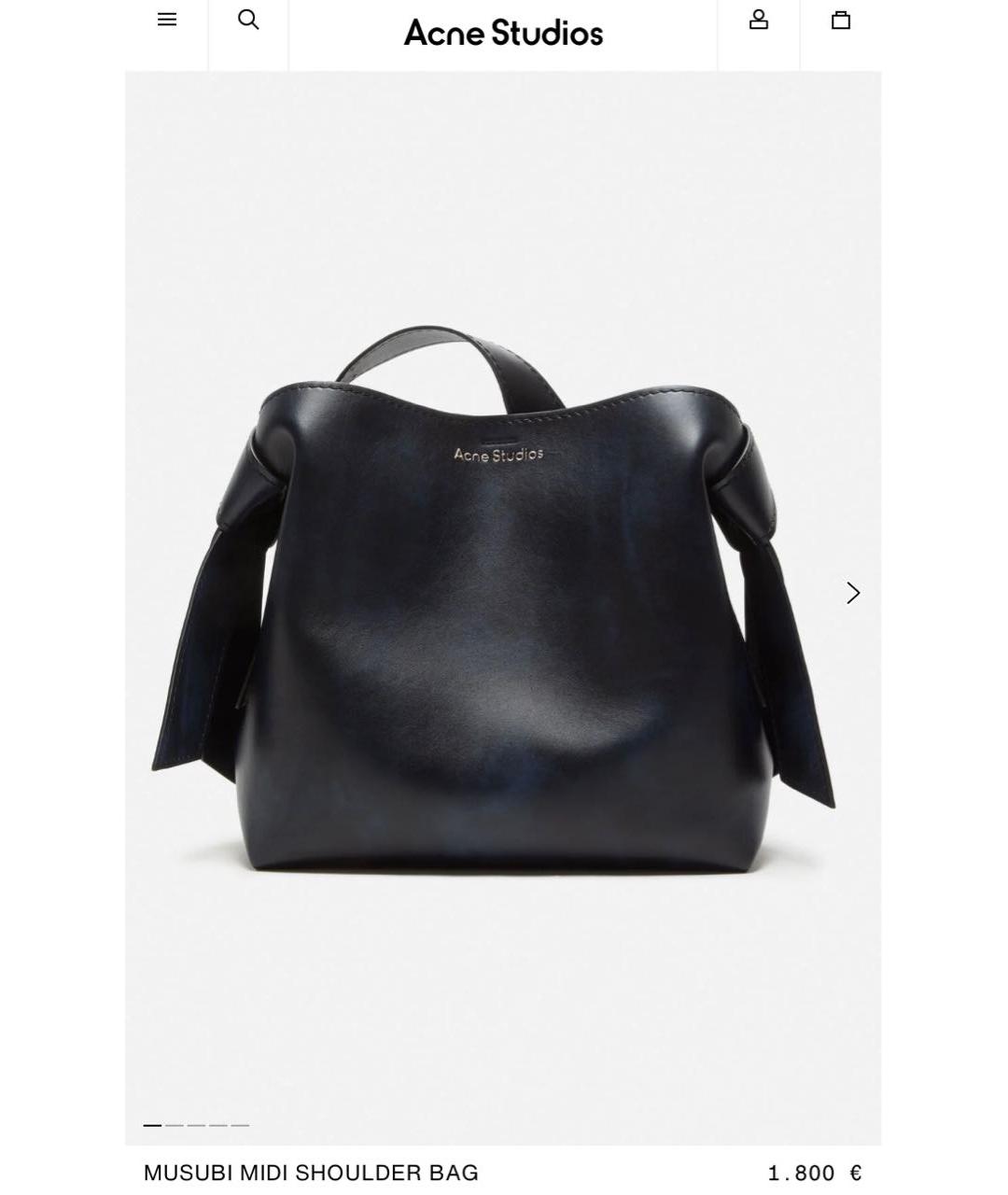 ACNE STUDIOS Черная кожаная сумка через плечо, фото 8