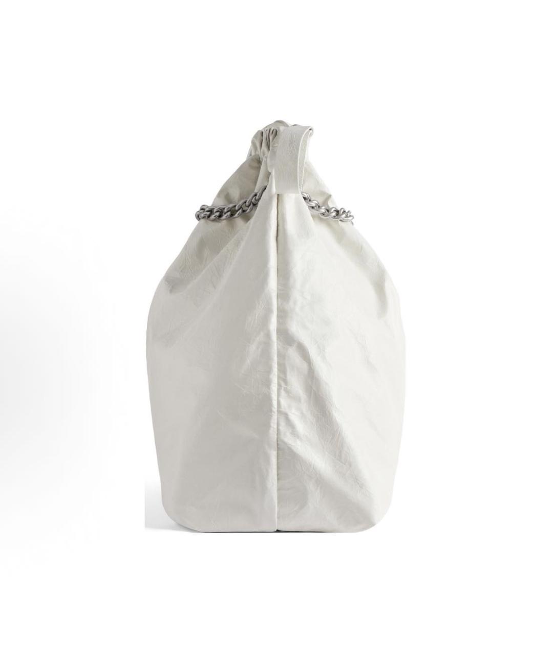 BALENCIAGA Белая кожаная сумка с короткими ручками, фото 3