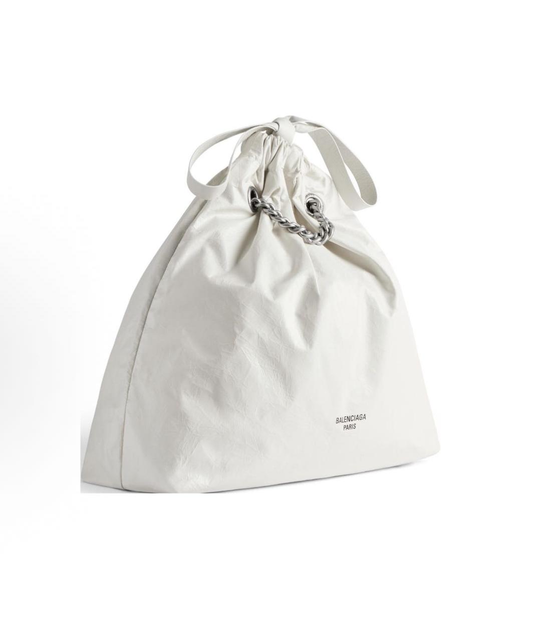 BALENCIAGA Белая кожаная сумка с короткими ручками, фото 2