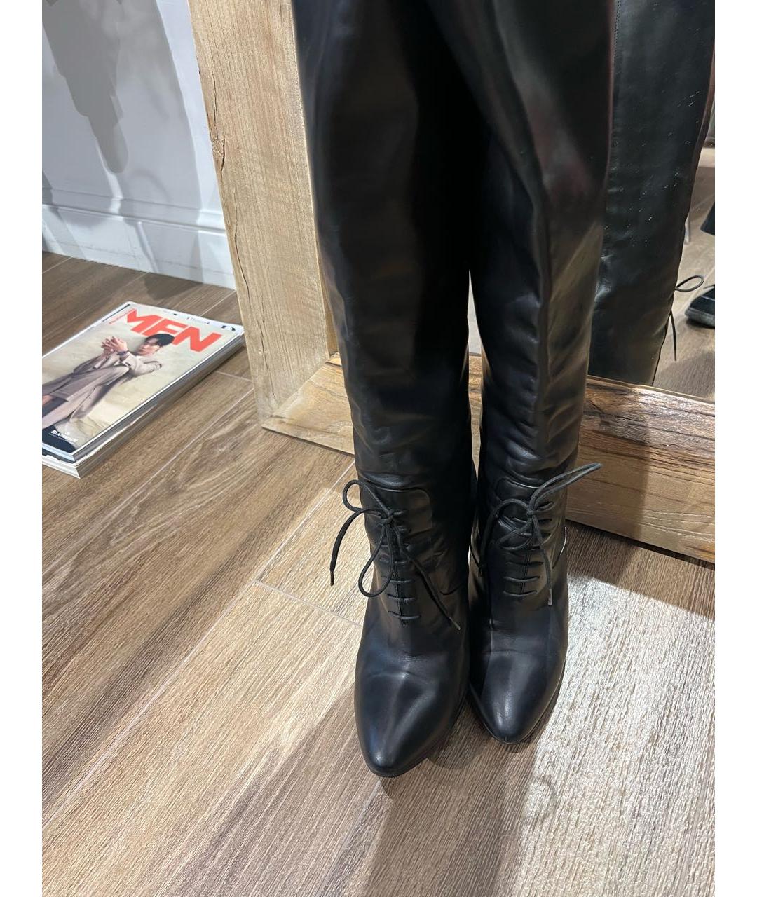 GUCCI Черные кожаные сапоги, фото 3