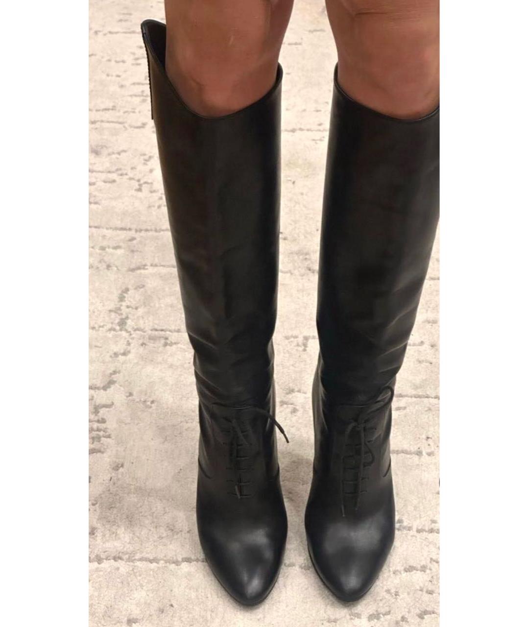 GUCCI Черные кожаные сапоги, фото 8