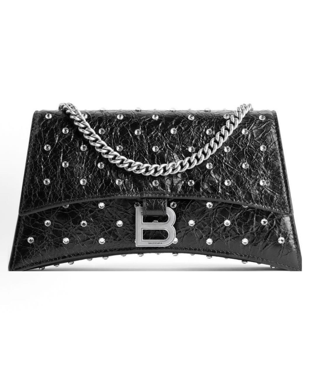 BALENCIAGA Черная кожаная сумка через плечо, фото 5