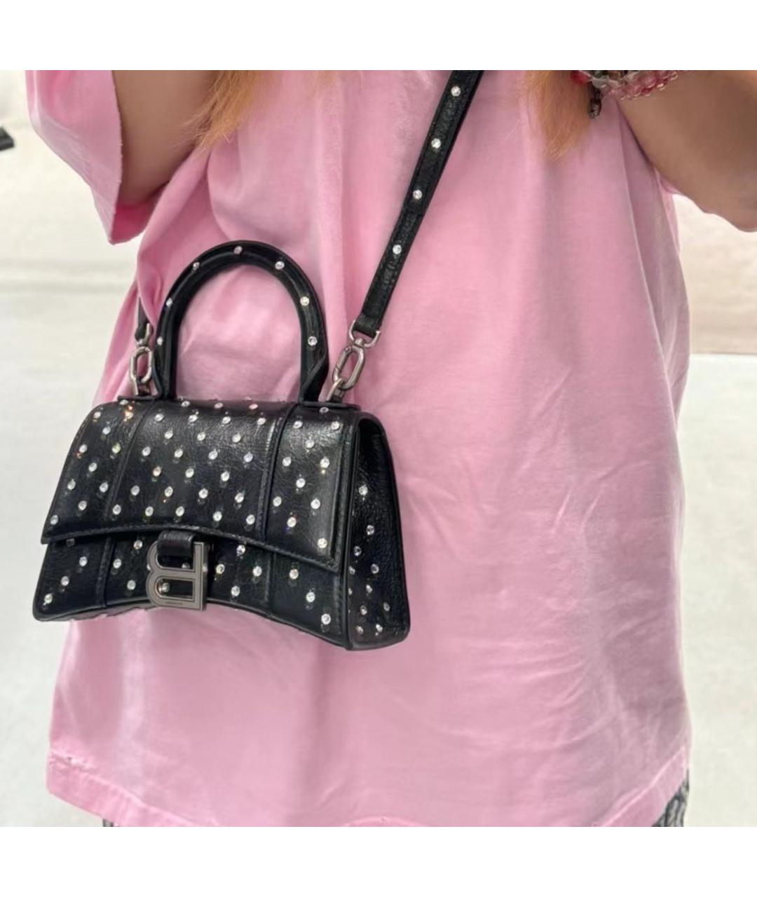 BALENCIAGA Черная кожаная сумка через плечо, фото 4