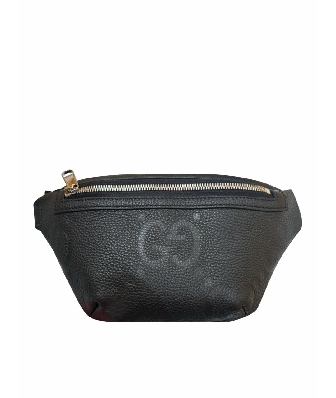 GUCCI Черная кожаная поясная сумка, фото 1