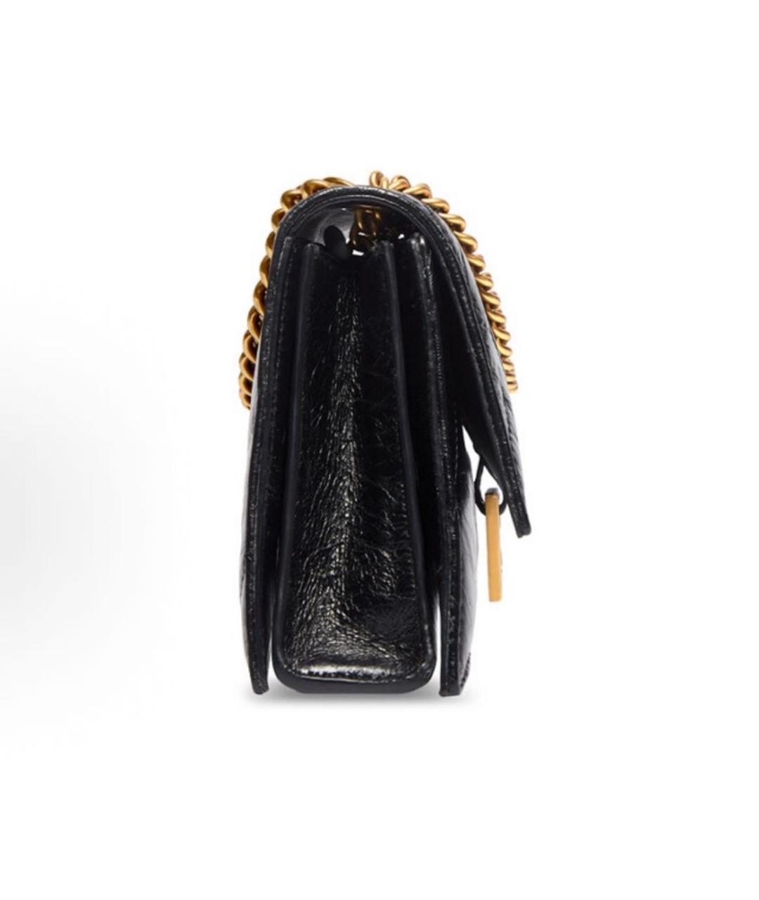 BALENCIAGA Черная кожаная сумка через плечо, фото 3