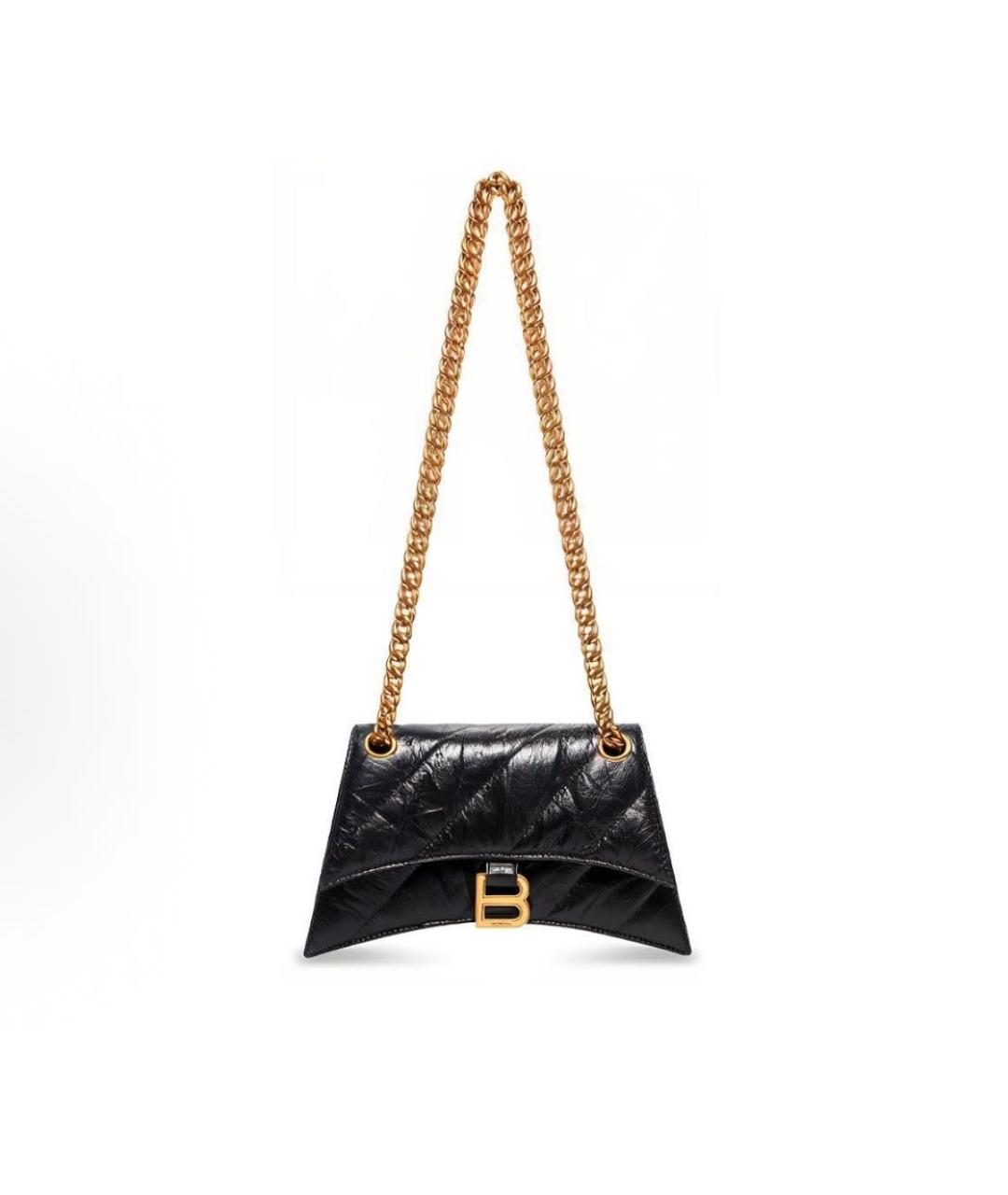 BALENCIAGA Черная кожаная сумка через плечо, фото 1