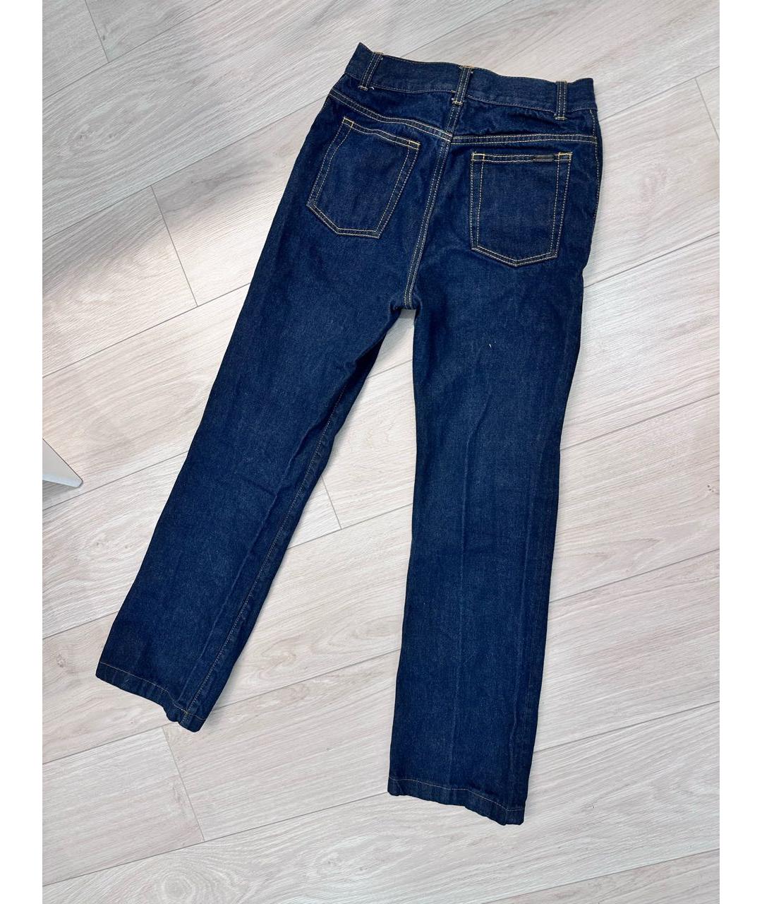 SAINT LAURENT Темно-синие хлопковые джинсы клеш, фото 2