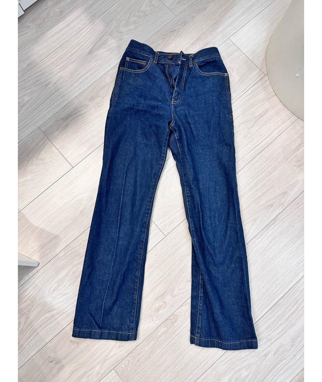 SAINT LAURENT Темно-синие хлопковые джинсы клеш, фото 6