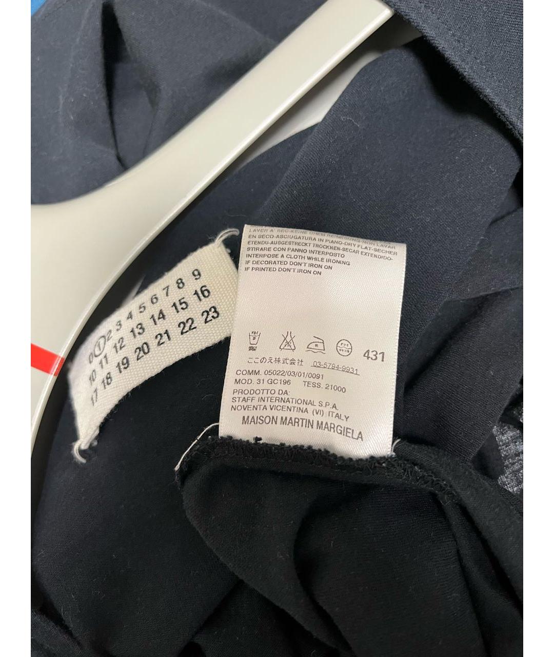 MAISON MARGIELA Черная хлопковая майка, фото 7