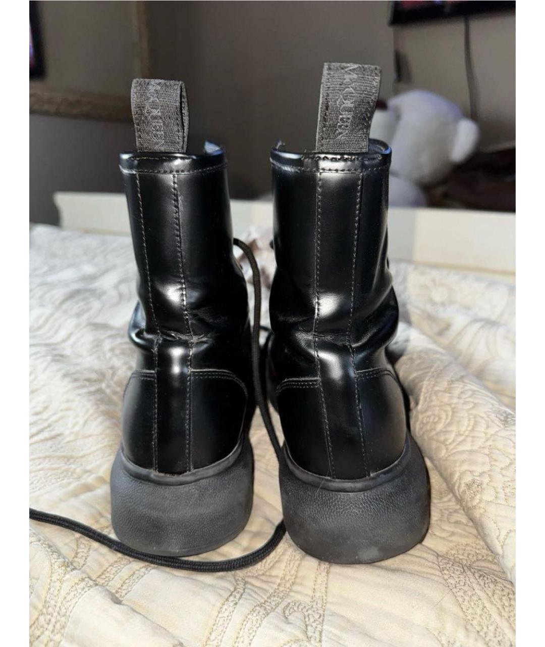 ALEXANDER MCQUEEN Черные кожаные ботинки, фото 5