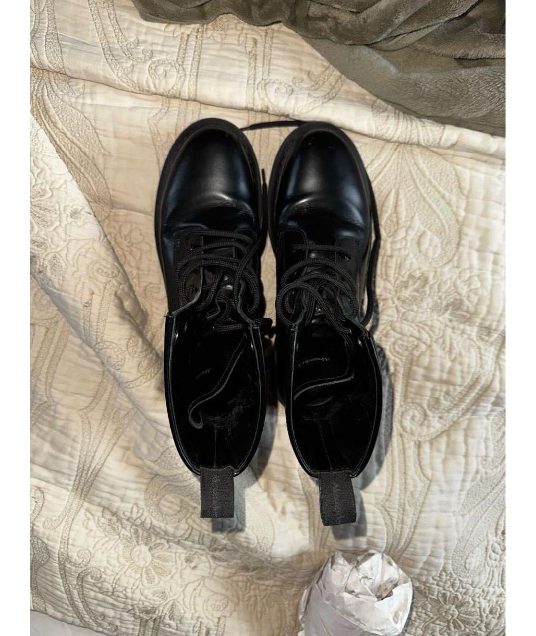 ALEXANDER MCQUEEN Черные кожаные ботинки, фото 4