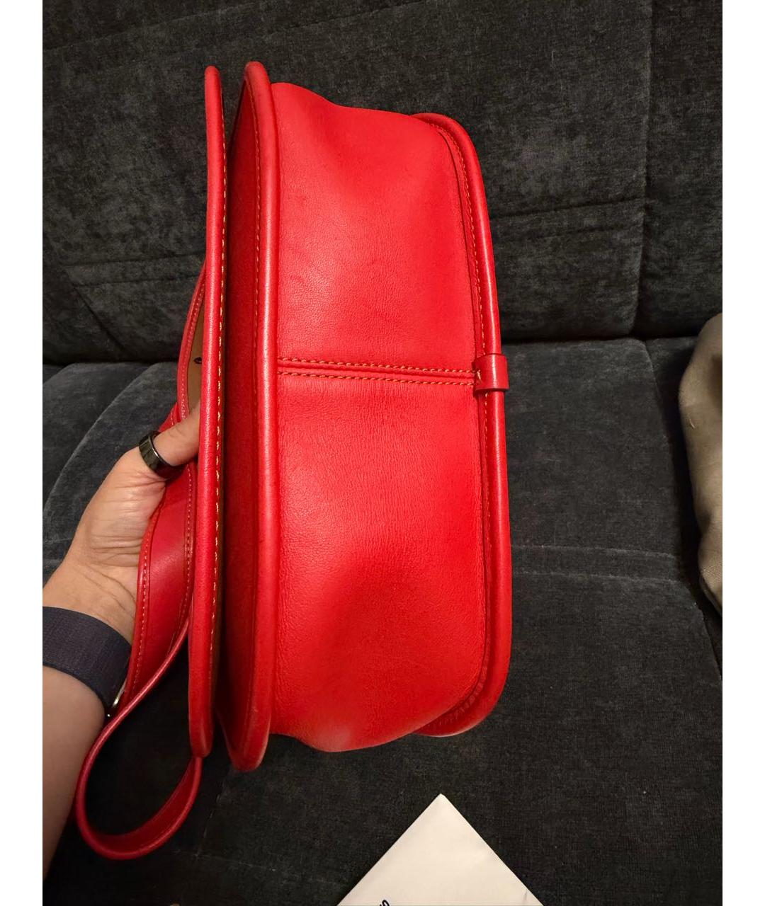 COACH Красная кожаная сумка через плечо, фото 8