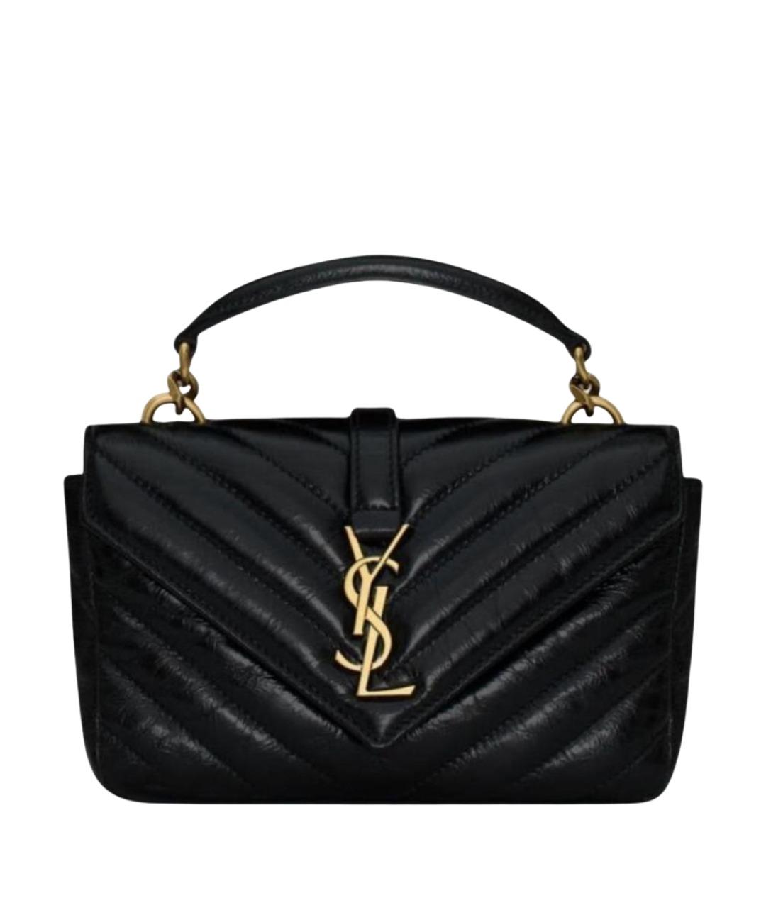 SAINT LAURENT Черная кожаная сумка через плечо, фото 1