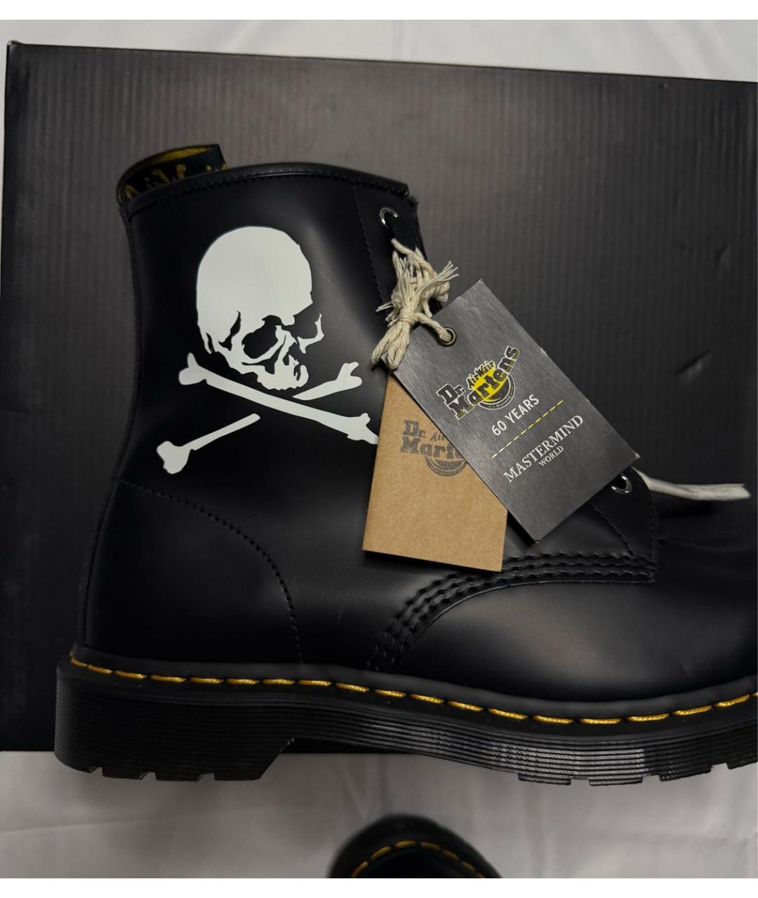 MASTERMIND WORLD Черные кожаные высокие ботинки, фото 8