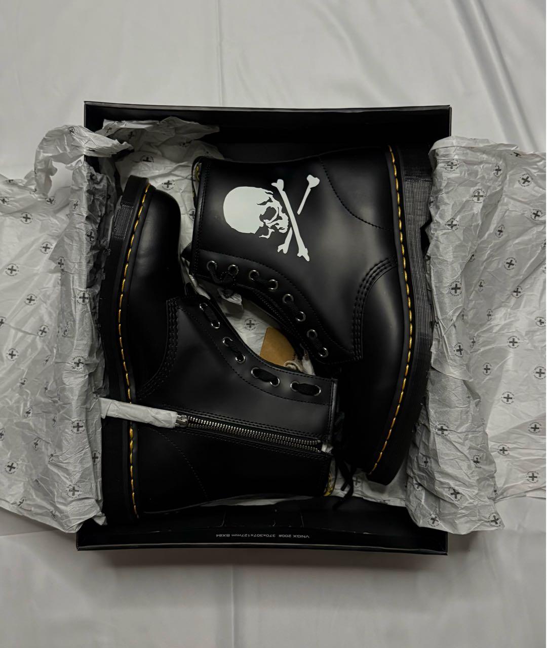 MASTERMIND WORLD Черные кожаные высокие ботинки, фото 5