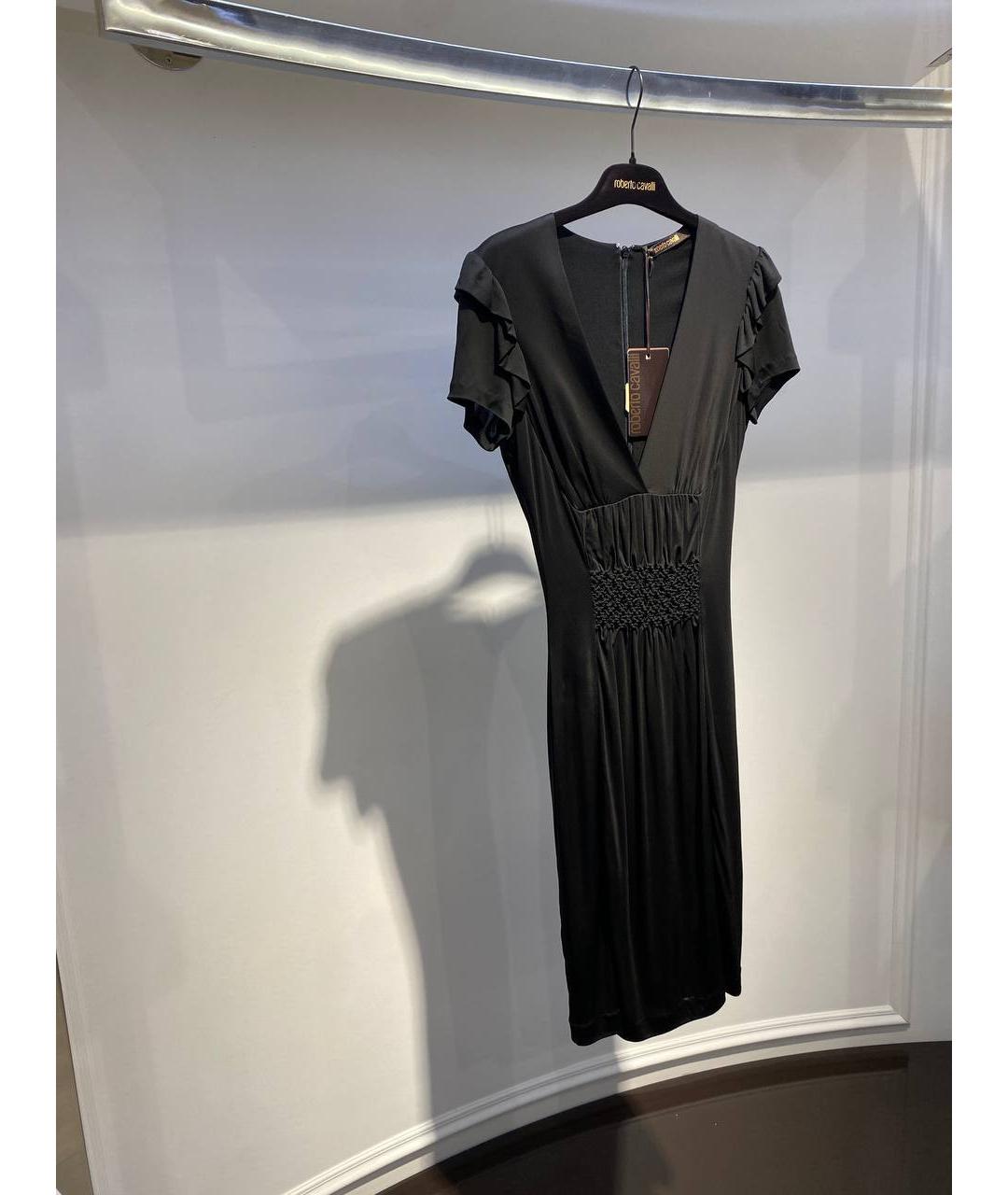 ROBERTO CAVALLI Черное шелковое платье, фото 2