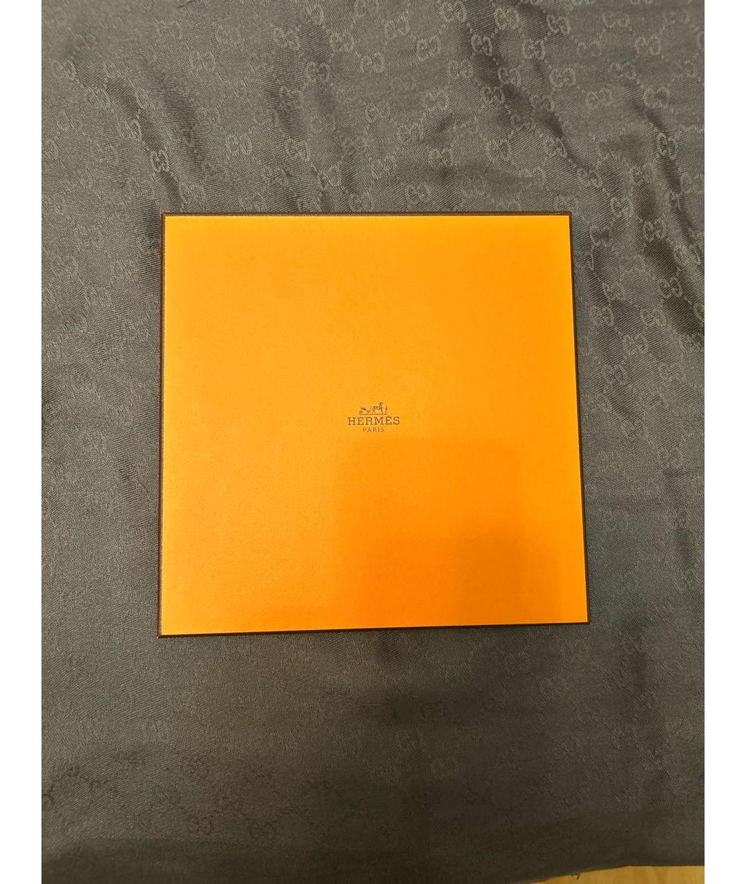 HERMES Зеленый шелковый платок, фото 5