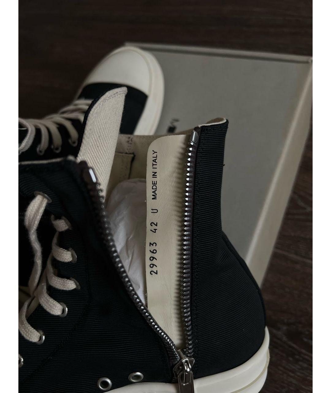 RICK OWENS DRKSHDW Черные синтетические высокие кроссовки / кеды, фото 6