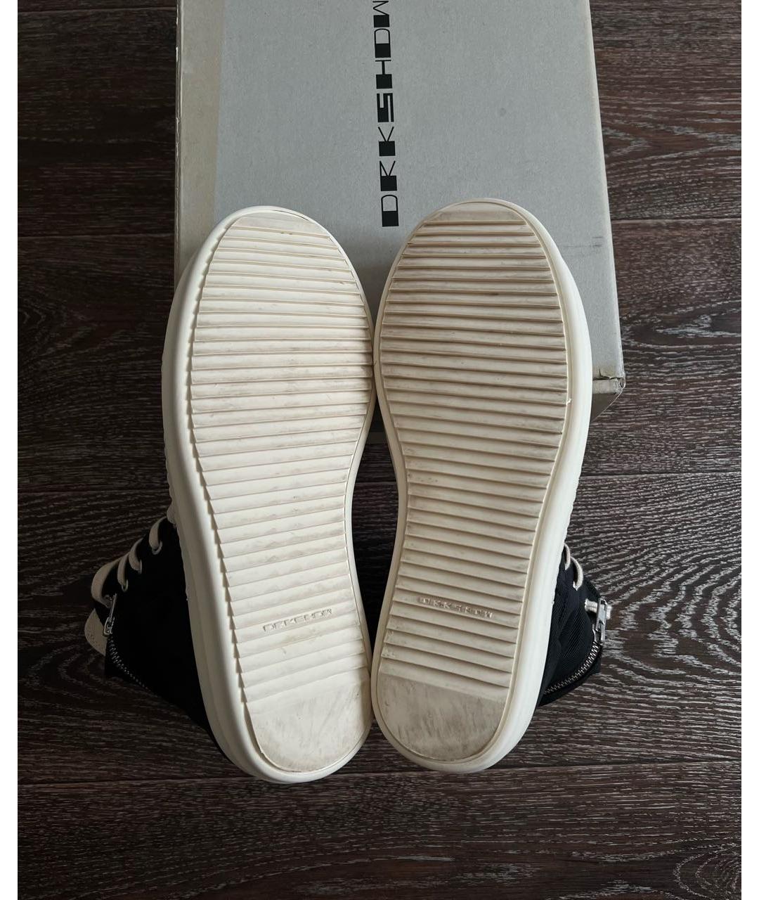 RICK OWENS DRKSHDW Черные синтетические высокие кроссовки / кеды, фото 4