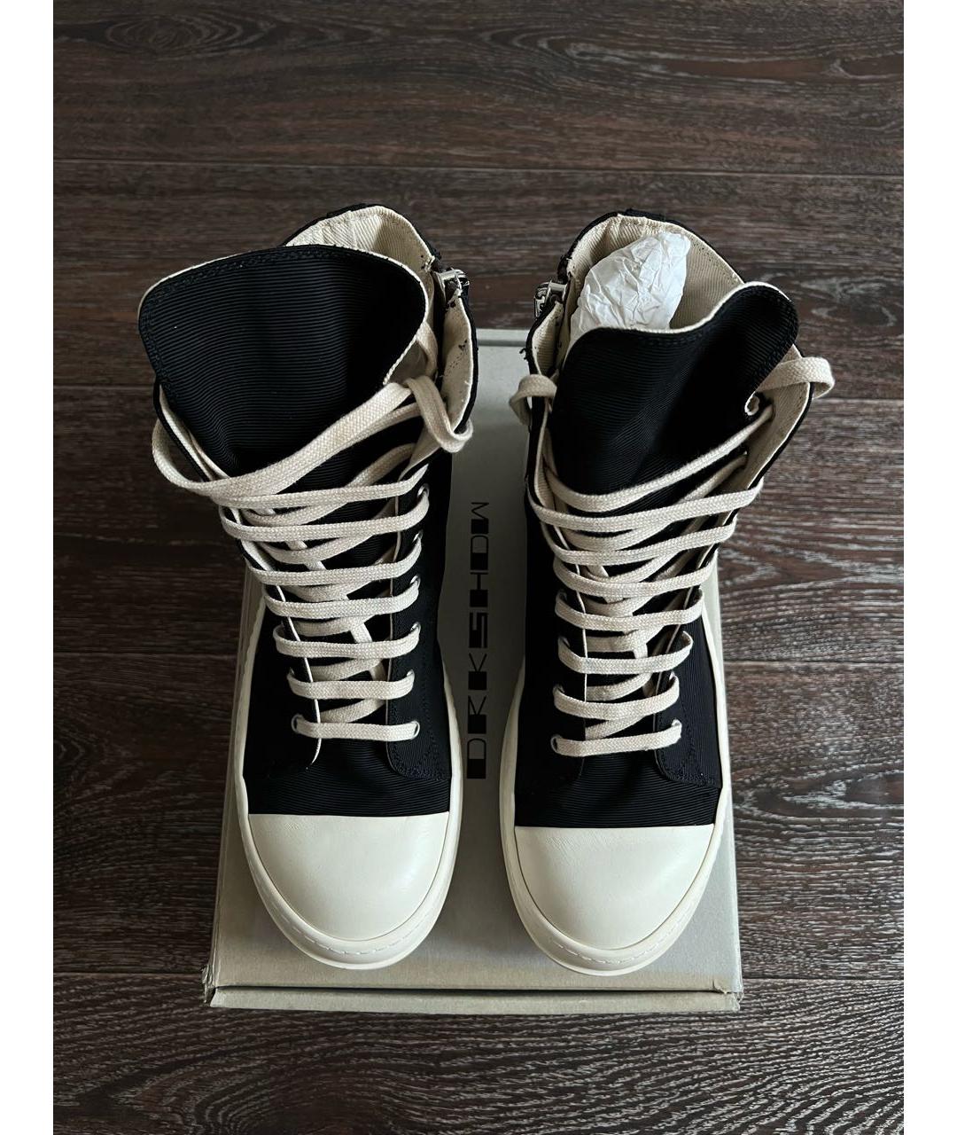 RICK OWENS DRKSHDW Черные синтетические высокие кроссовки / кеды, фото 3