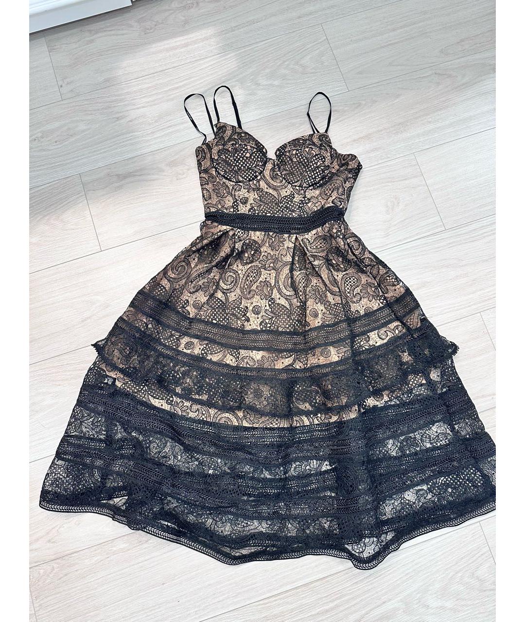 SELF-PORTRAIT Черное полиэстеровое коктейльное платье, фото 5