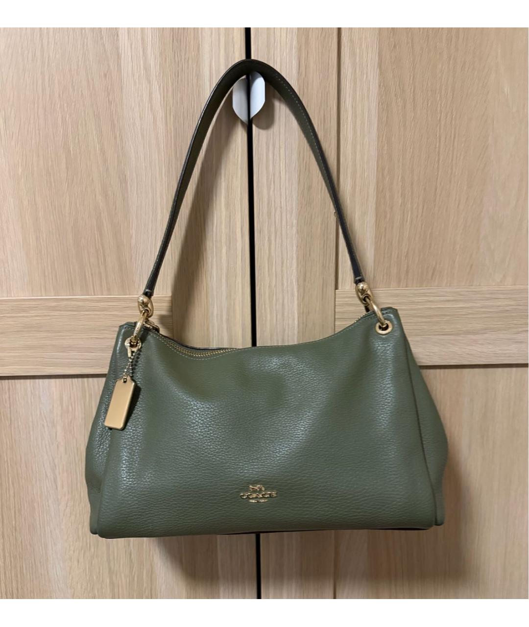COACH Зеленая кожаная сумка через плечо, фото 7