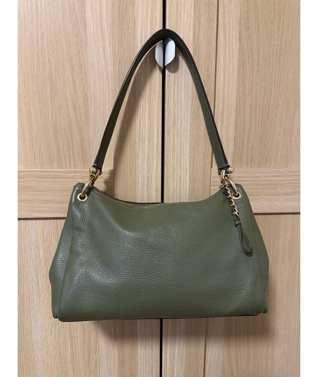 COACH Зеленая кожаная сумка через плечо, фото 3