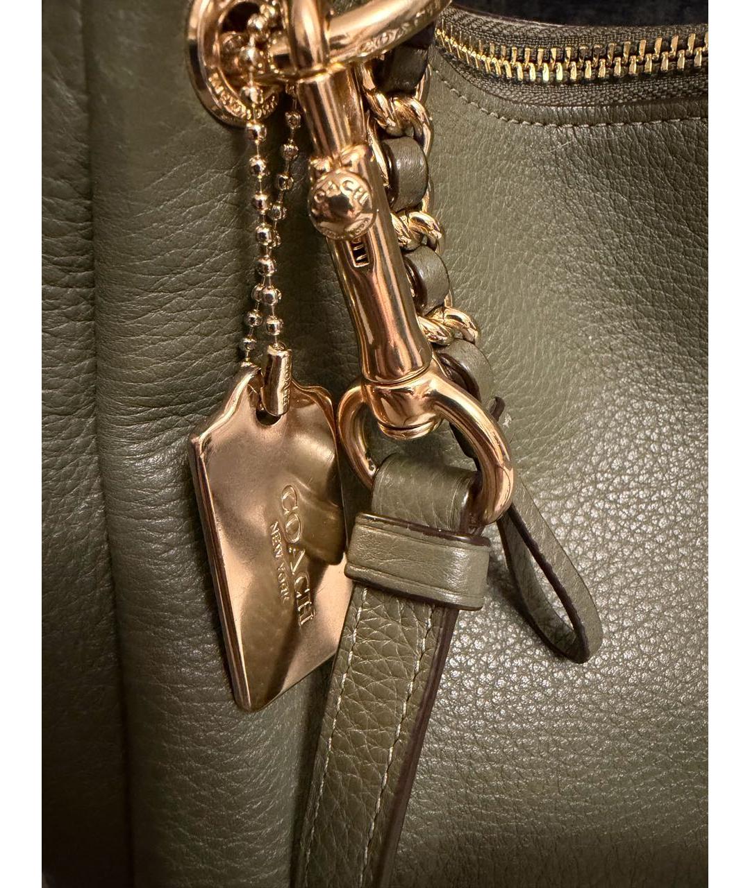 COACH Зеленая кожаная сумка через плечо, фото 5