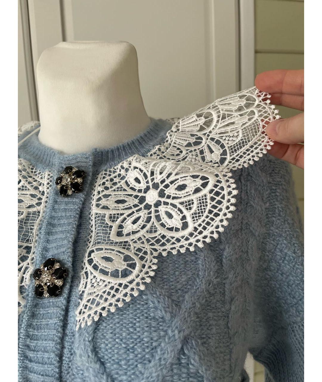 SELF-PORTRAIT Голубой шерстяной кардиган, фото 6