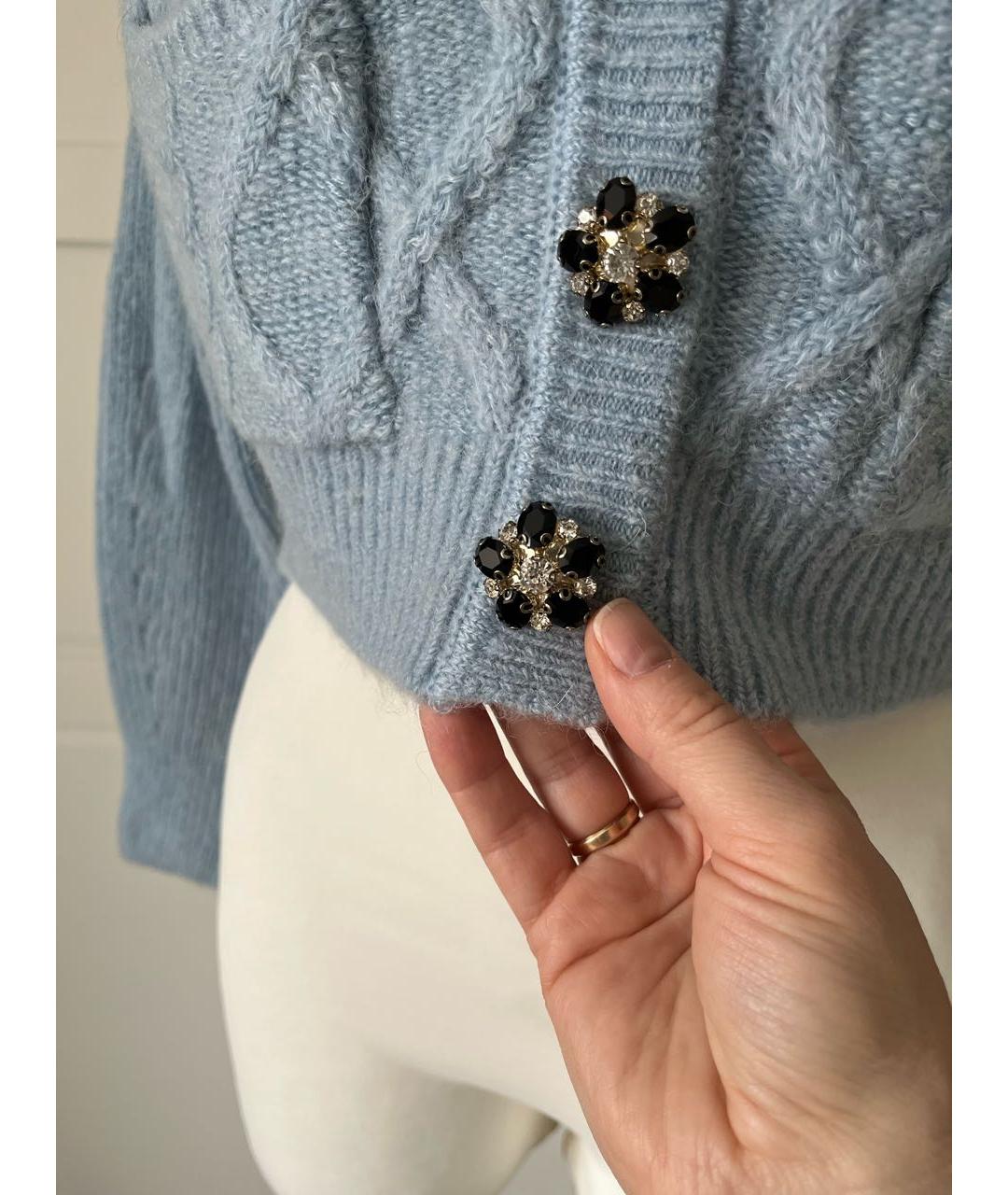 SELF-PORTRAIT Голубой шерстяной кардиган, фото 7