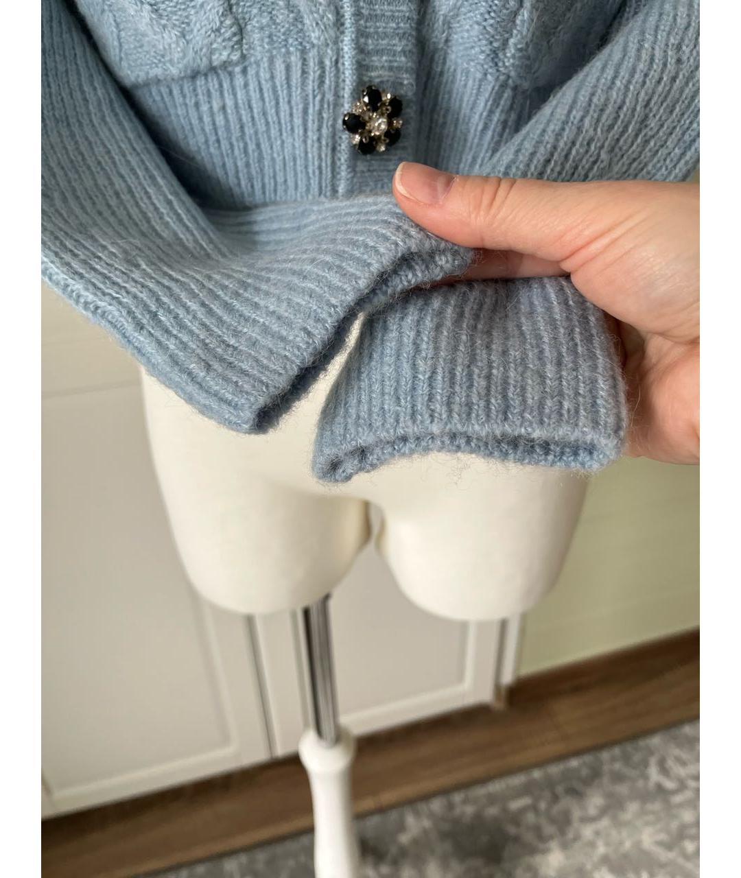 SELF-PORTRAIT Голубой шерстяной кардиган, фото 5