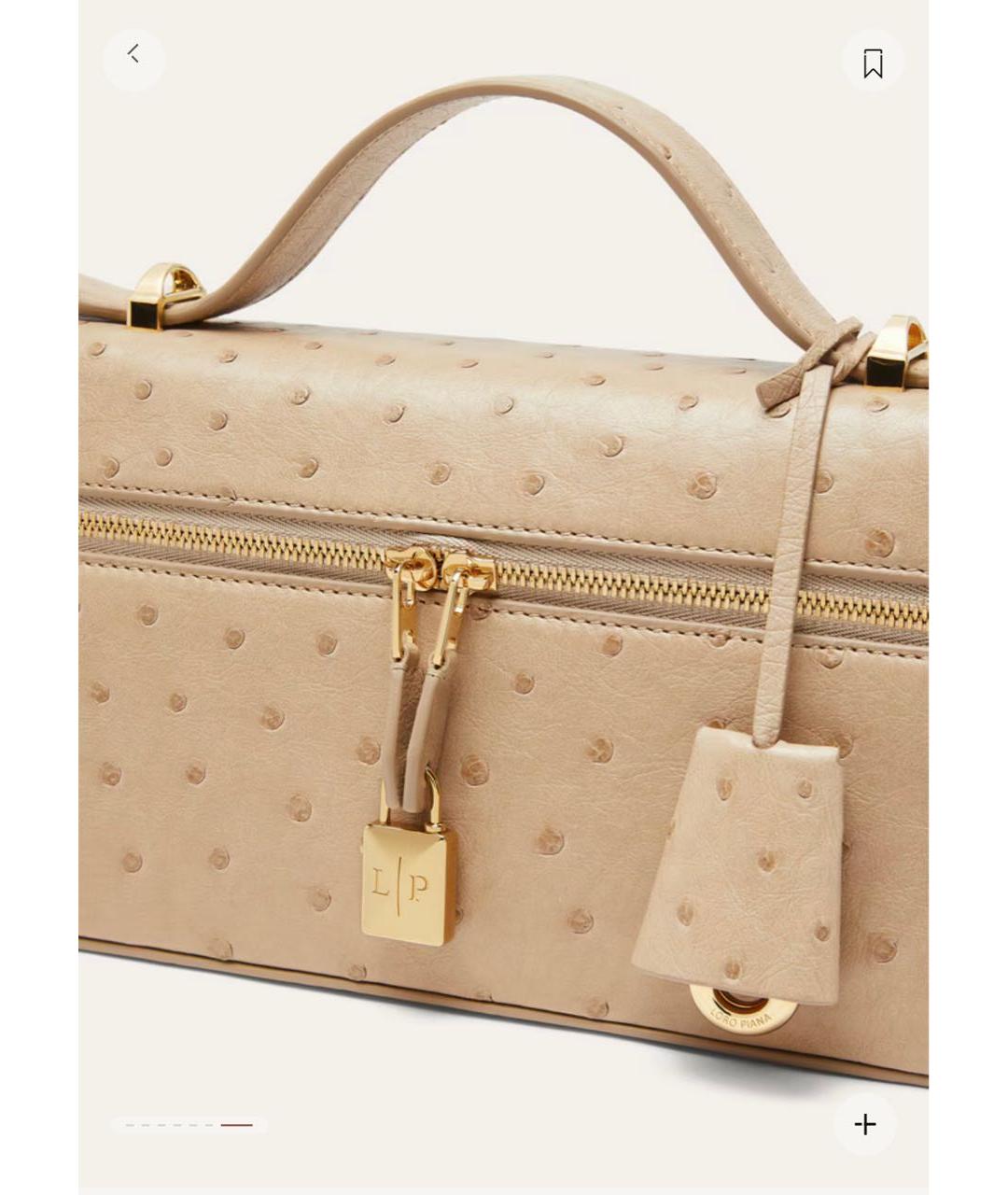 LORO PIANA Бежевая сумка через плечо из экзотической кожи, фото 4