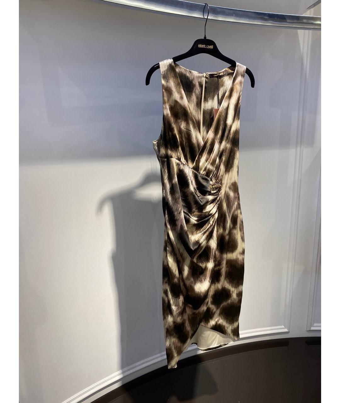 ROBERTO CAVALLI Мульти шелковое платье, фото 2